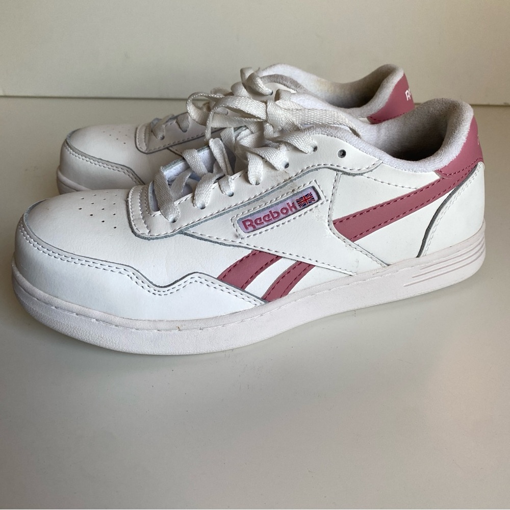 Reebok Womens Club Memt Work Safety Shoes Size 7.5 Wide White and Pink Comp. Toe